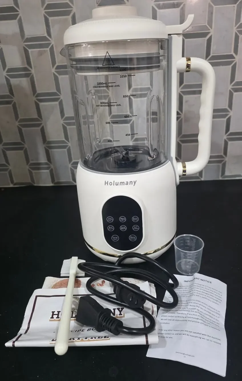 Holumany Nut Milk Maker 35oz Soy Almond Oat Milk Machine Self Clean